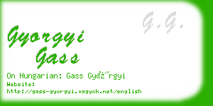 gyorgyi gass business card